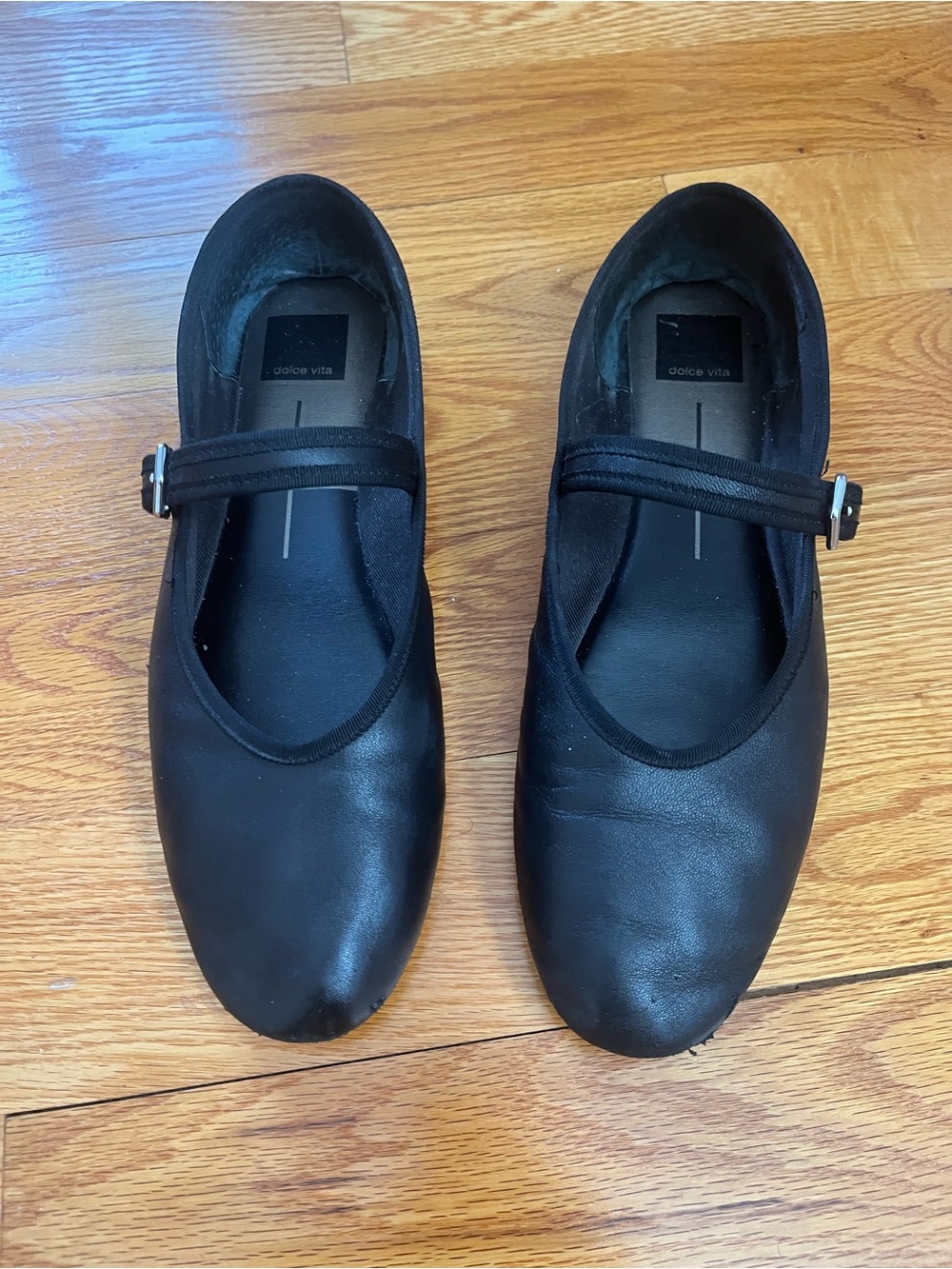 Dolce Vita Black Leather Strap Mary Janes